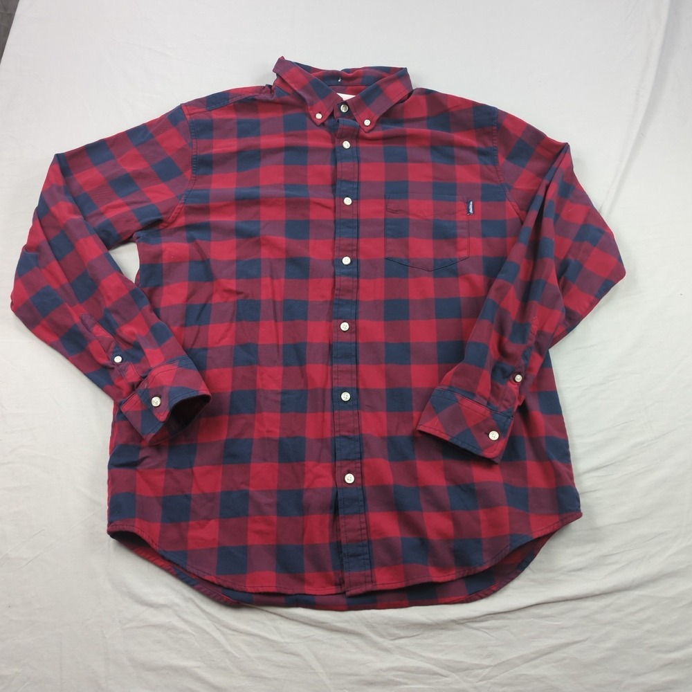 Chubbies Shirt‎ Mens 2XL Red Flannel Buffalo Plaid Casual Preppy Outdoor